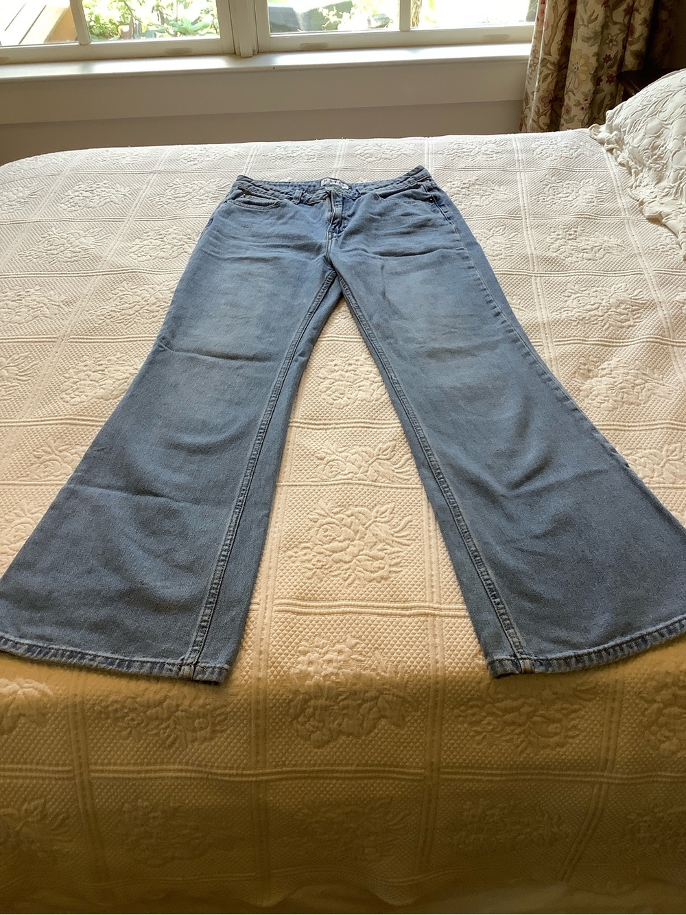 Motel Rocks Light Blue Straight Leg Jeans - Picture 2 of 13